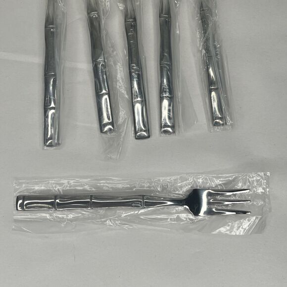 Reed and Barton ROYAL BAMBOO Cocktail Forks Set of 6 NEW - Picture 4 of 7